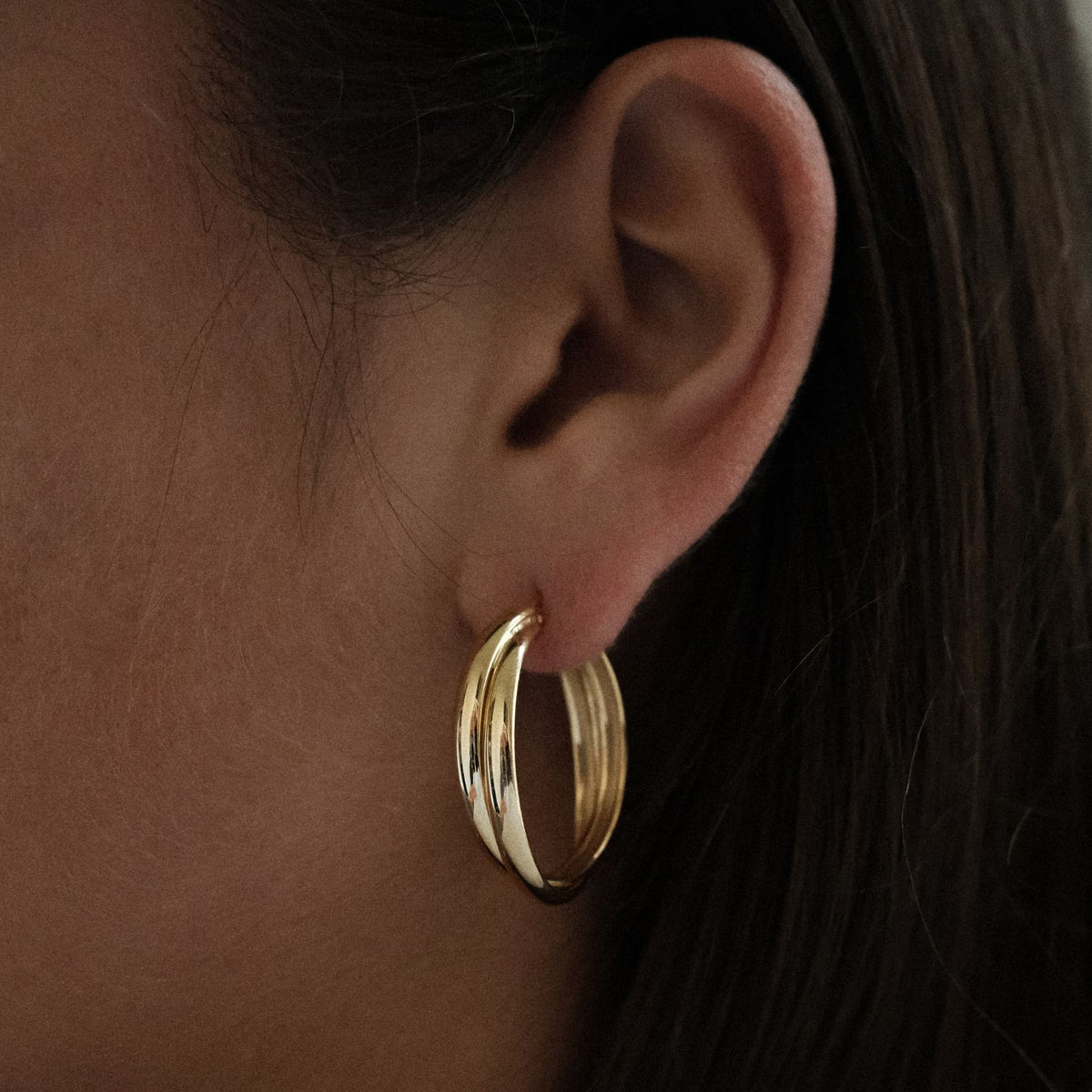 Oro Gold Plated Statement Hoops