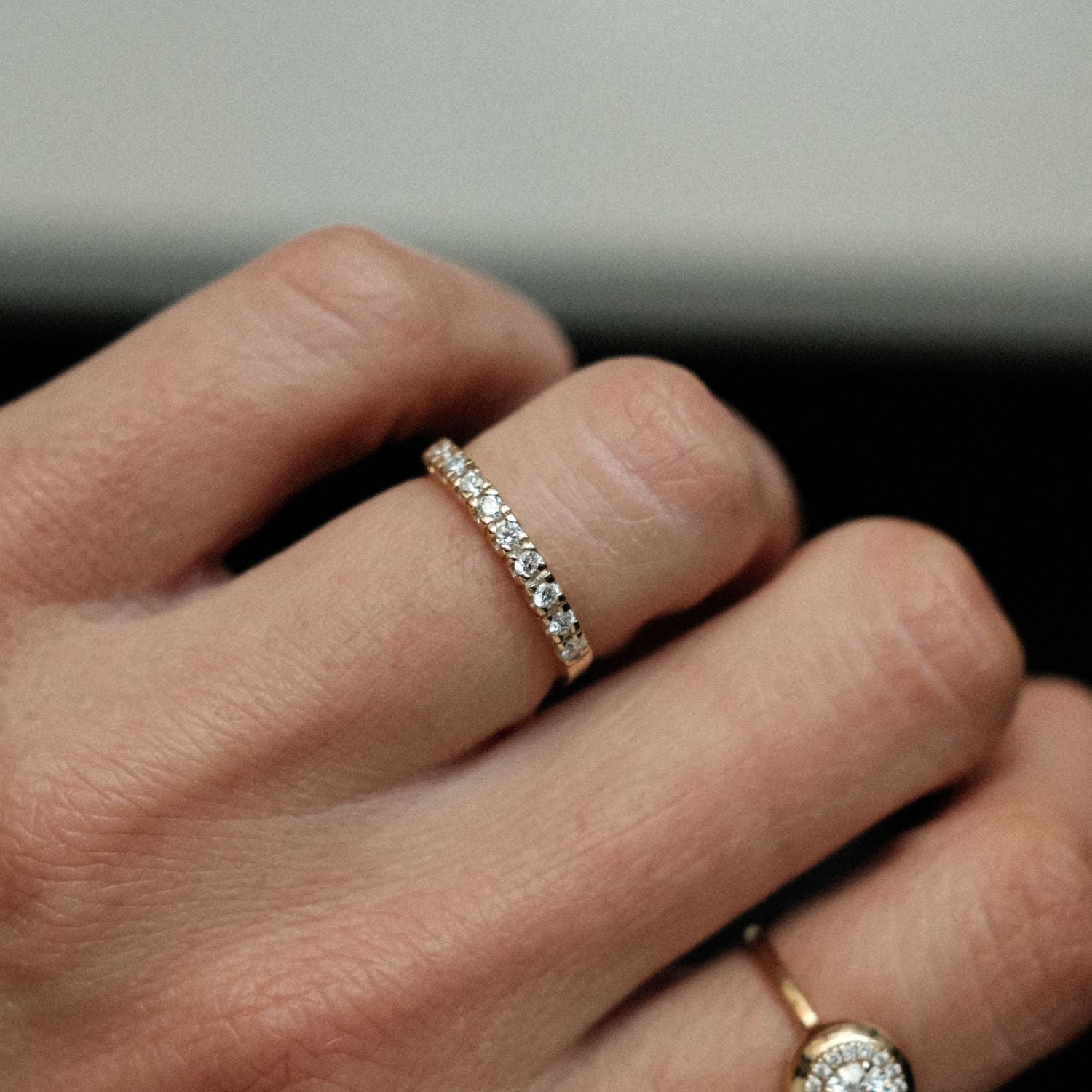 Oro Rij Ring Diamant