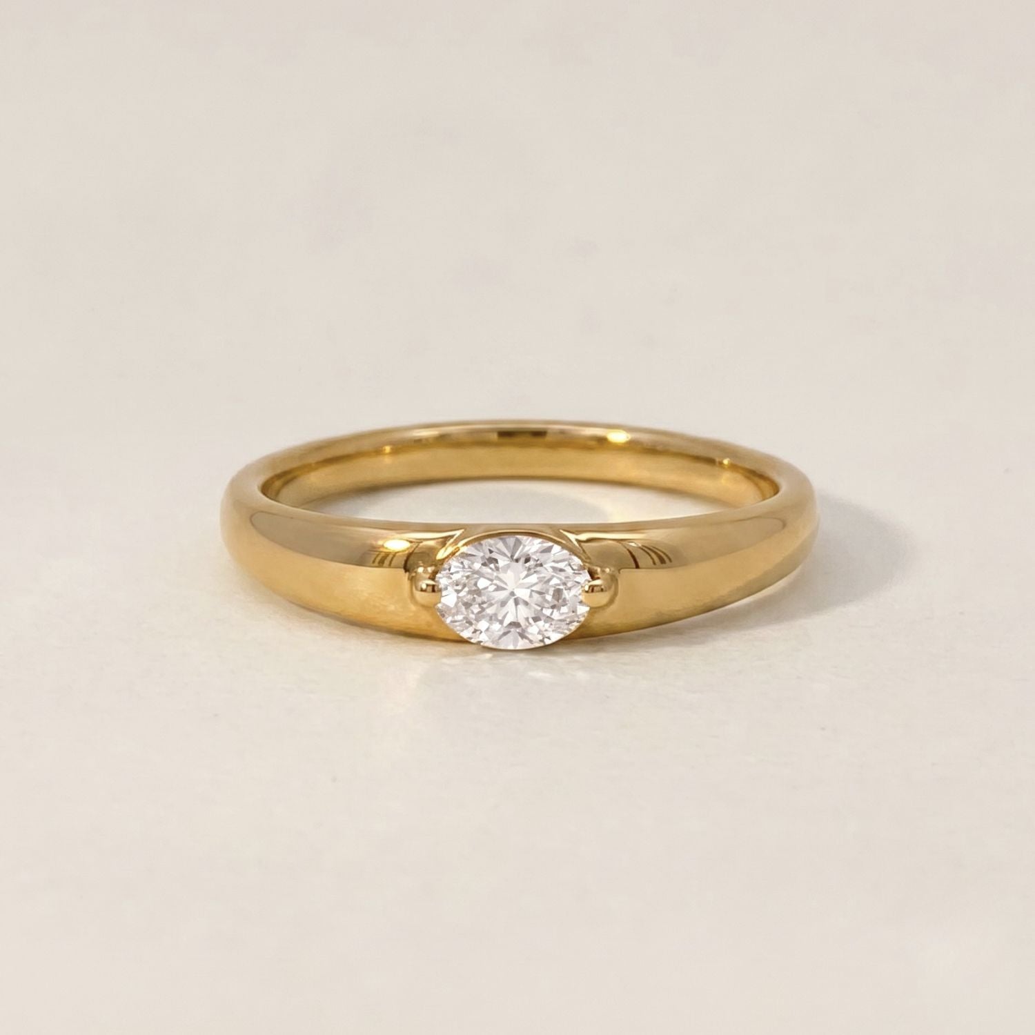 Oval Diamond Band Ring