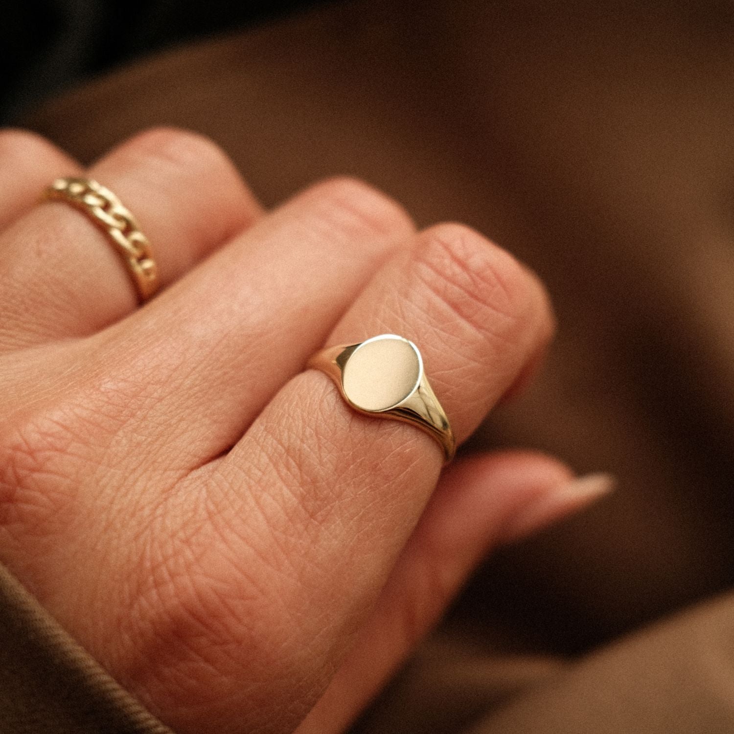 Ovale Gouden Zegelring