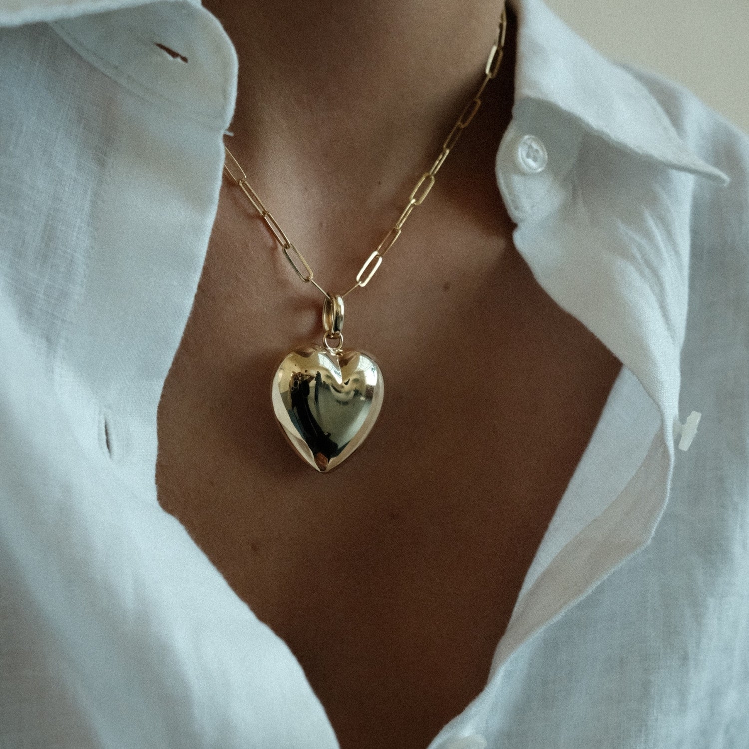 Paperclip ketting met groot hart