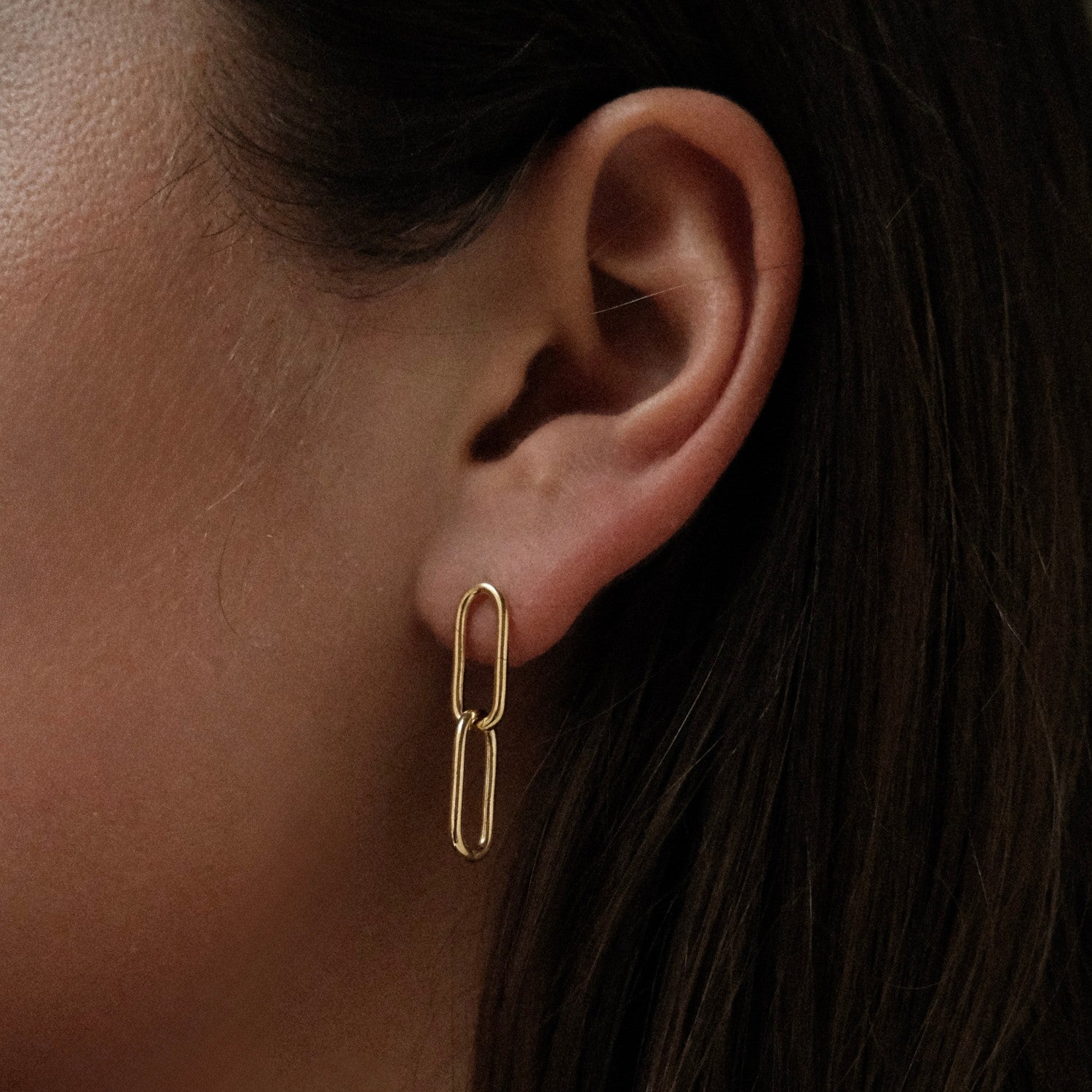 Paperclip schakel oorbel