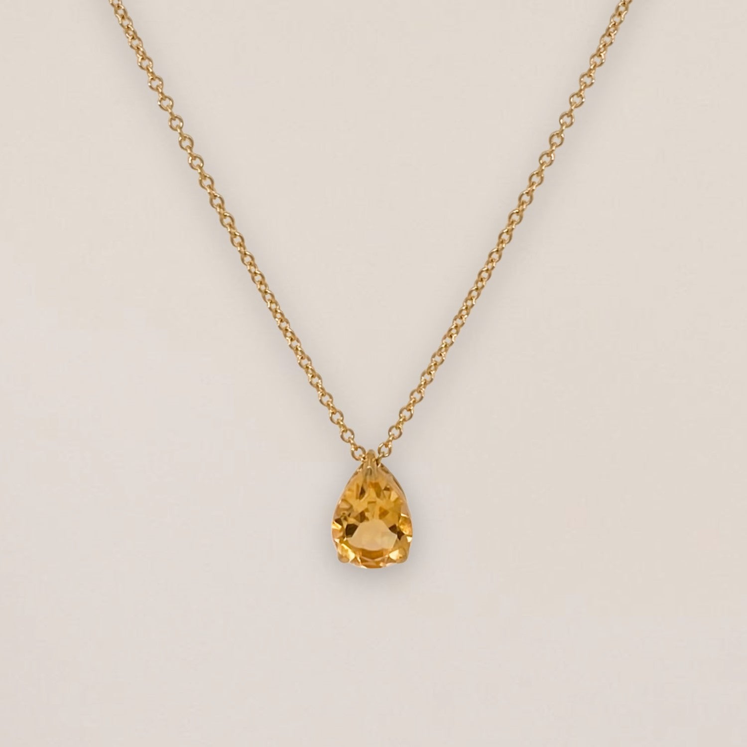 Pear Drop Citrine Necklace