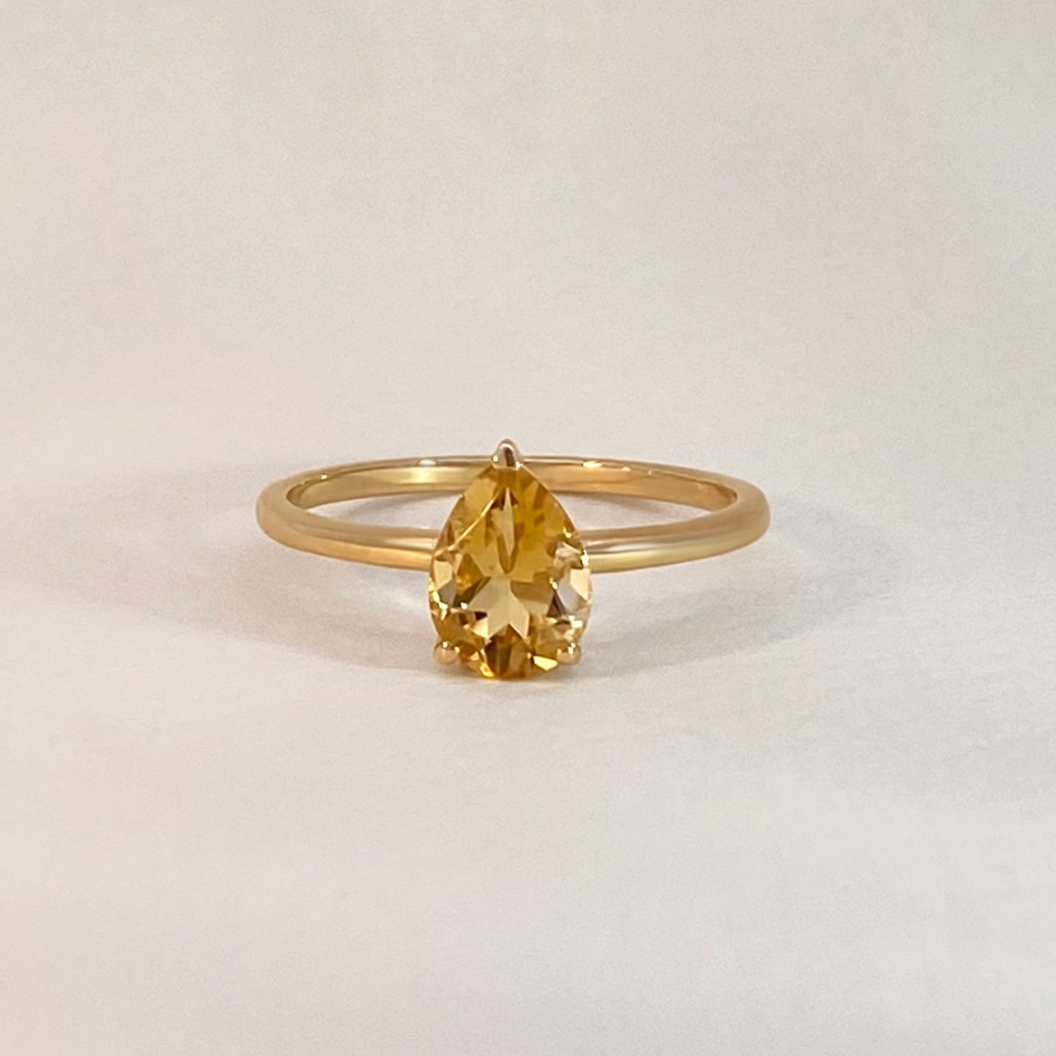 Pear Drop Citrine Ring