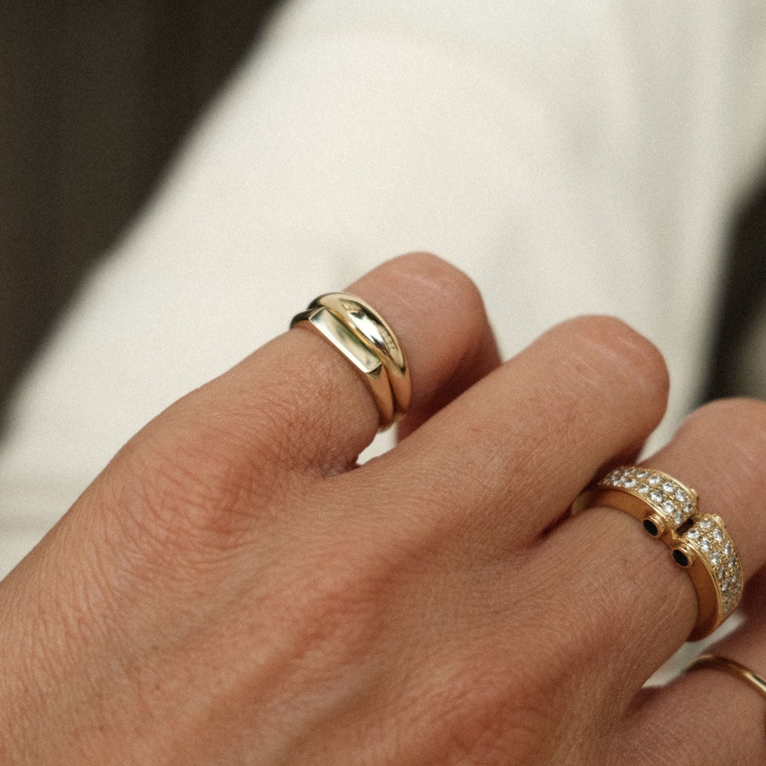 Pinky ring stack met zegel en mini balloon