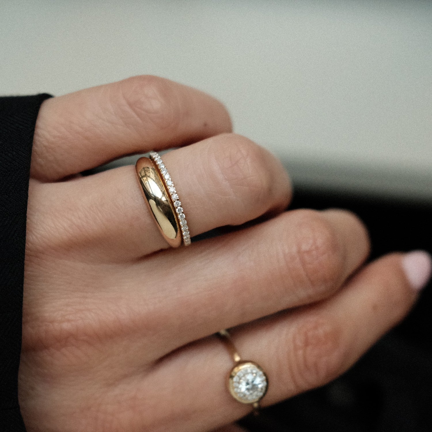 Ring set met balloon ring en diamant ring