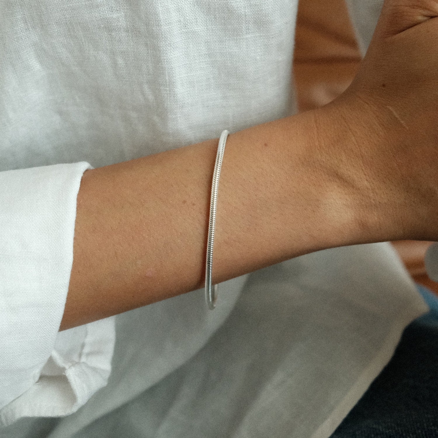 Ronde armband zilver