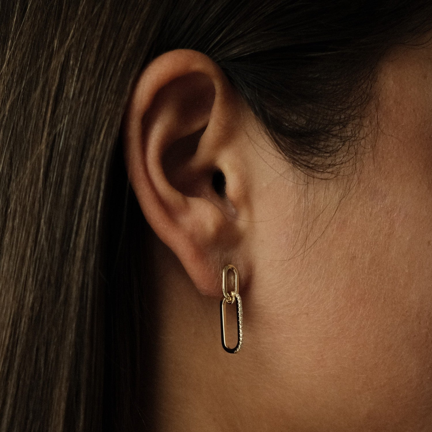 Schakel Oorbellen met steentjes