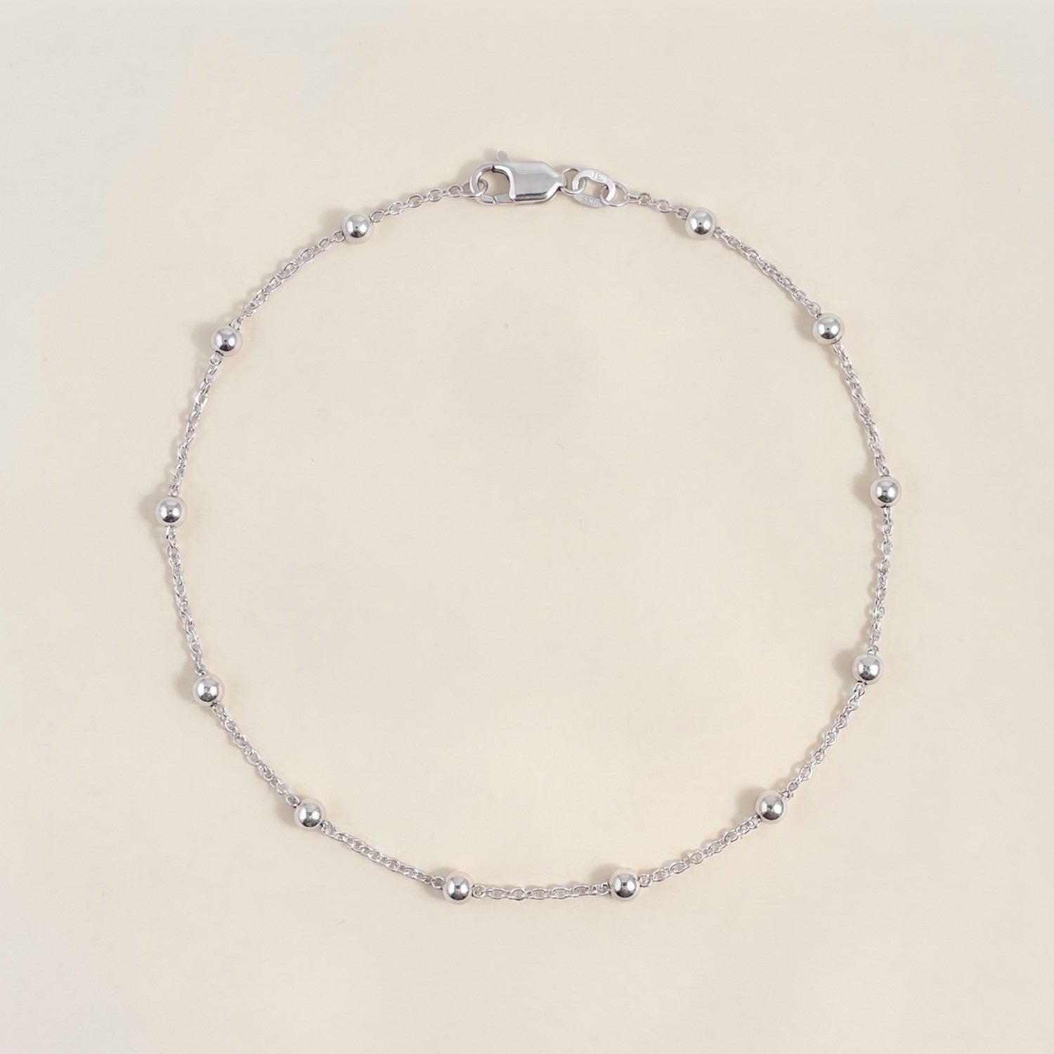 Silver Ball Anklet
