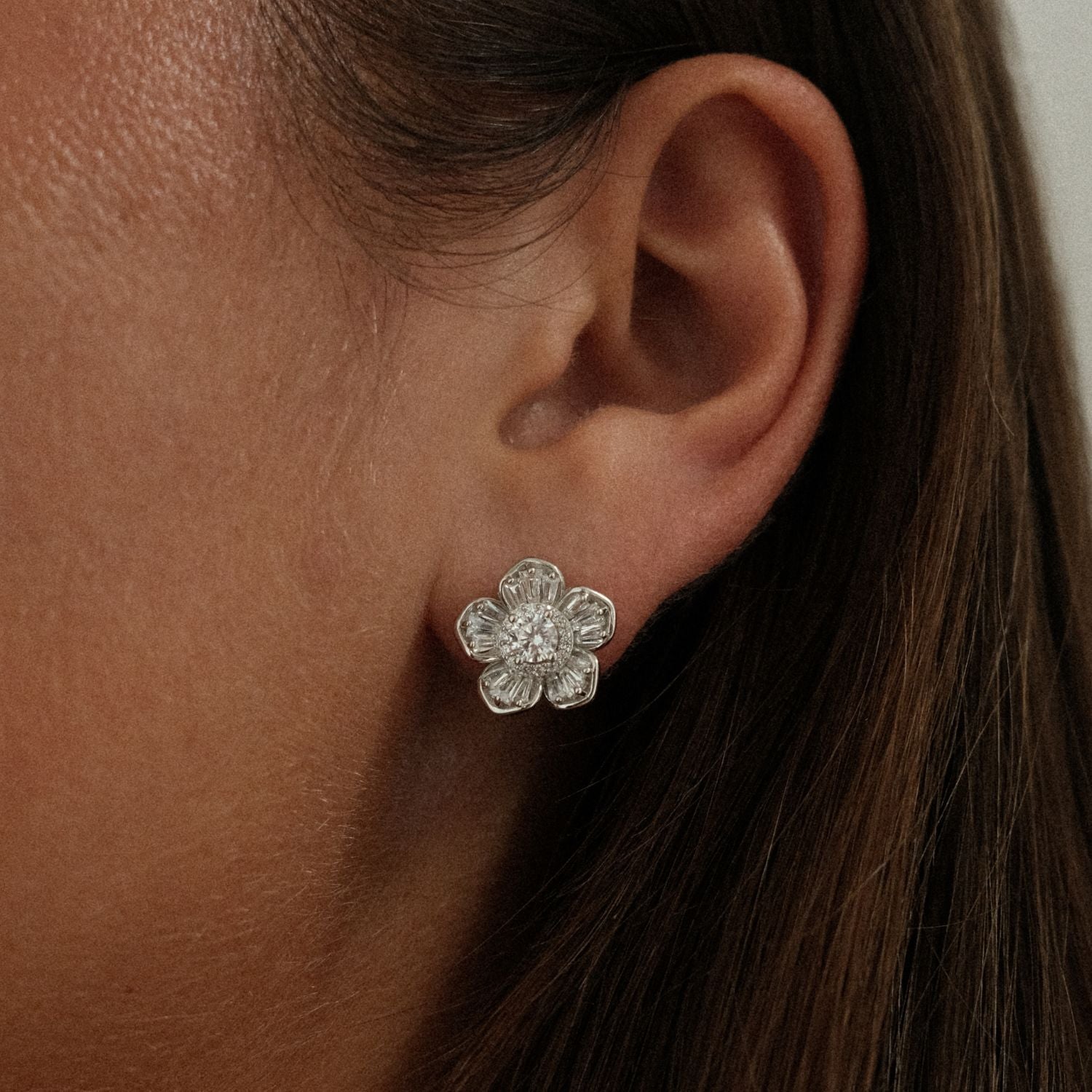 Silver Flower Earrings