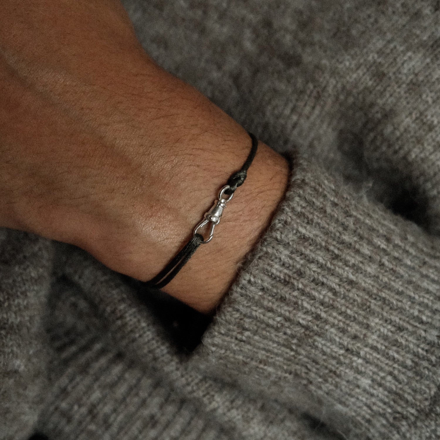 Silver Lock Satin Bracelet