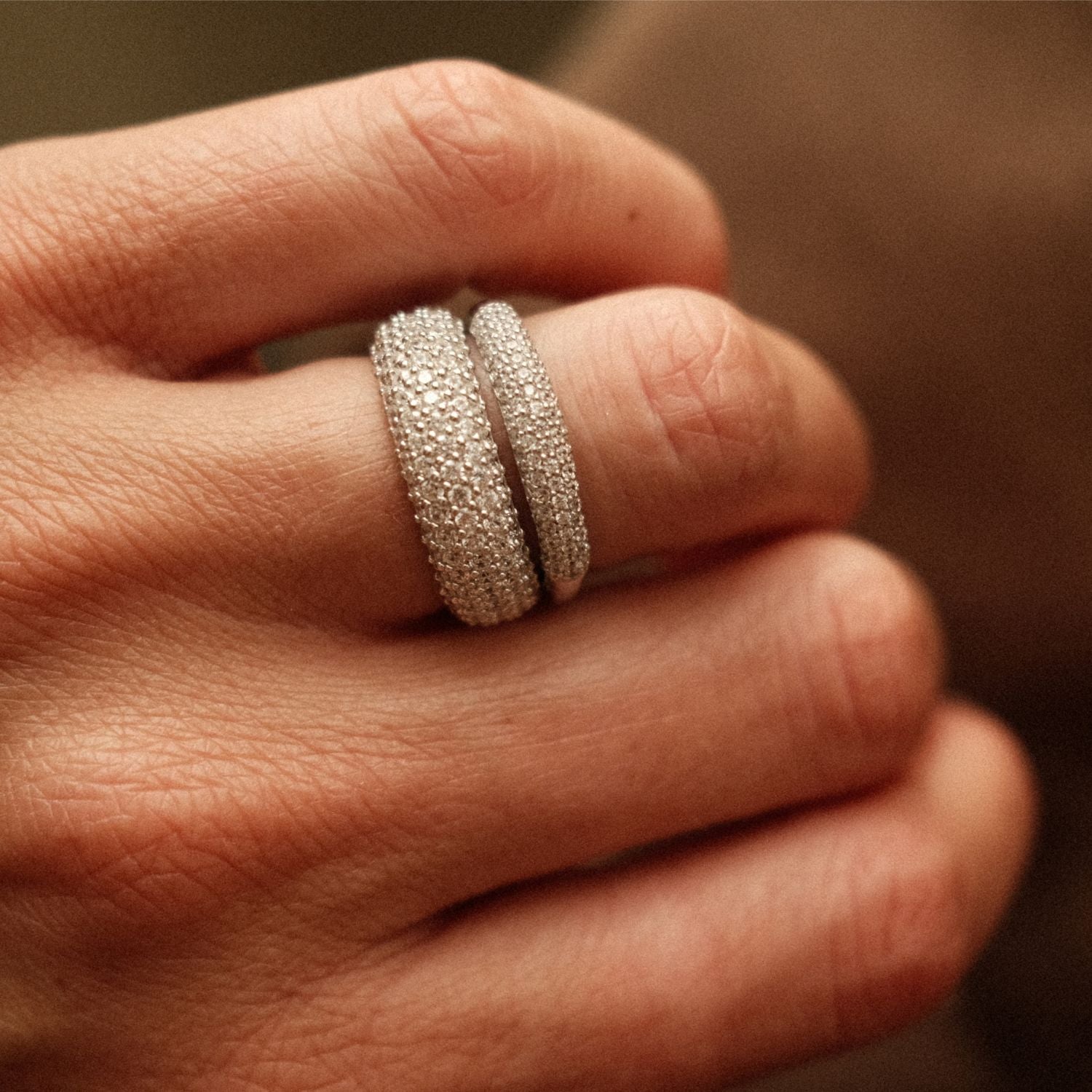 Silver Pave Rings
