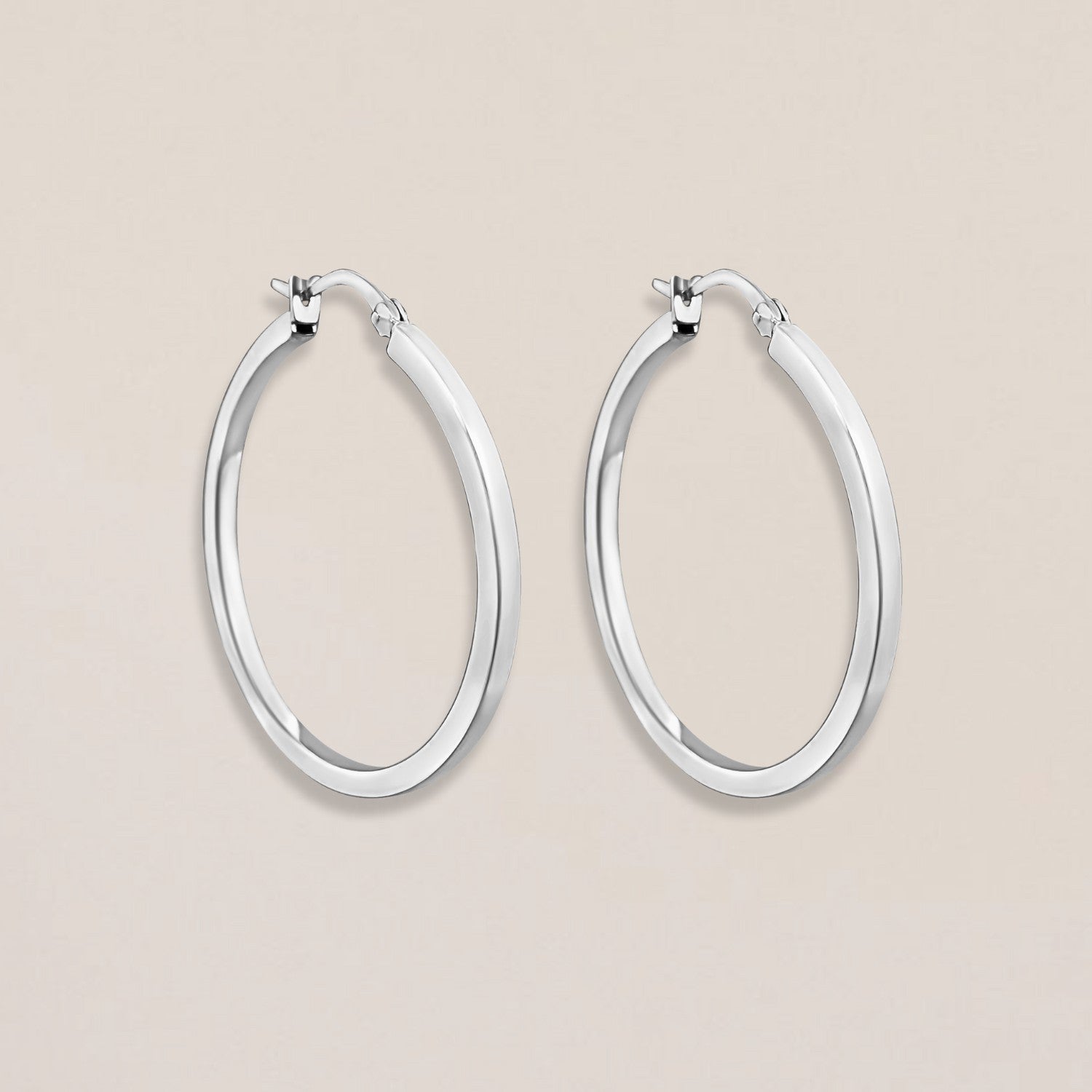 Silver chunky hoops L