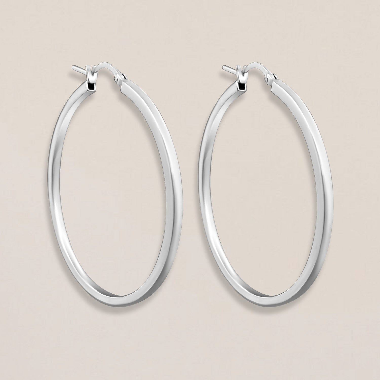 Silver chunky hoops XL