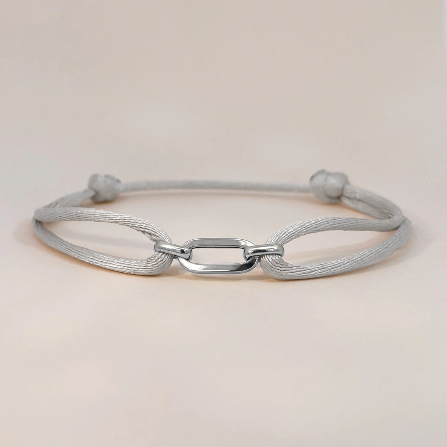Silver gold link satin bracelet