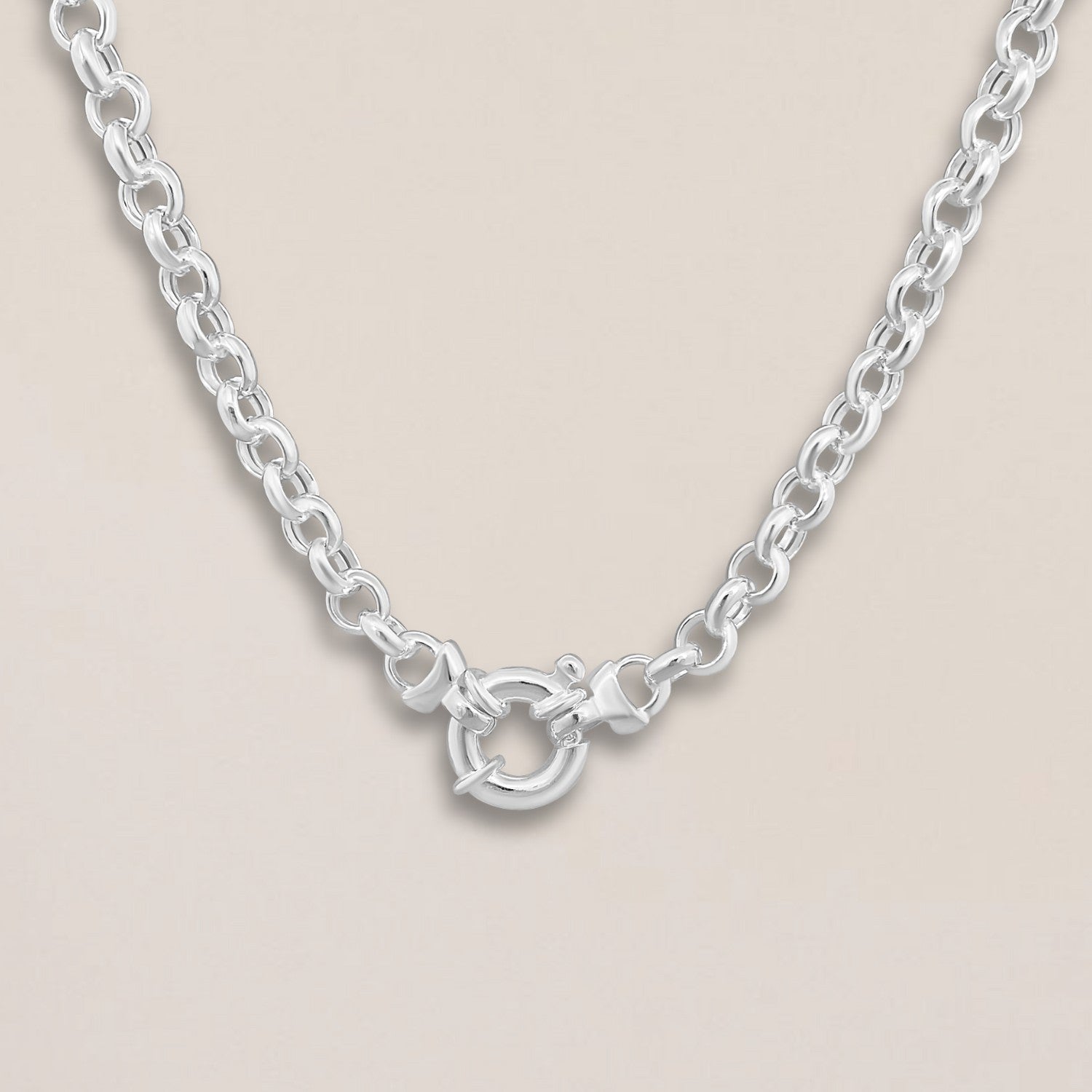 Silver jasseron necklace