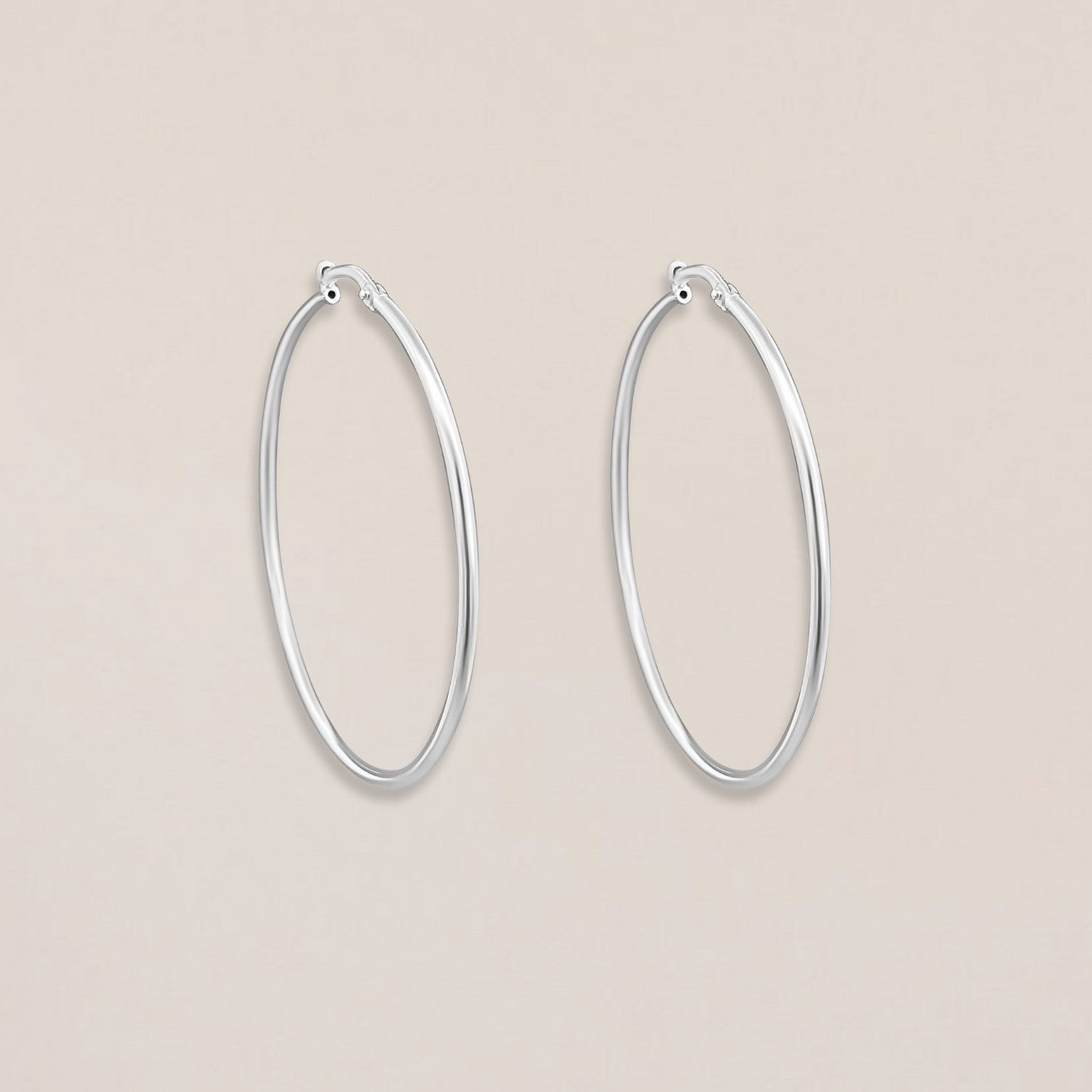 Silver slim hoops L