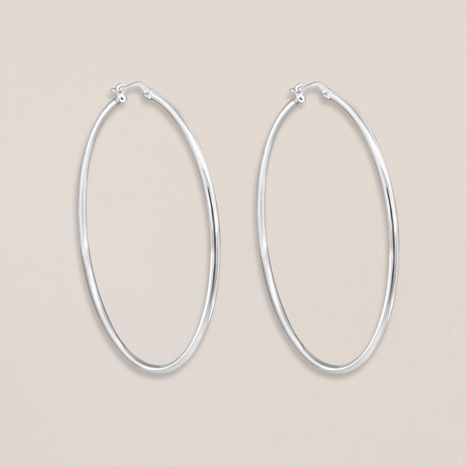 Silver slim hoops XL