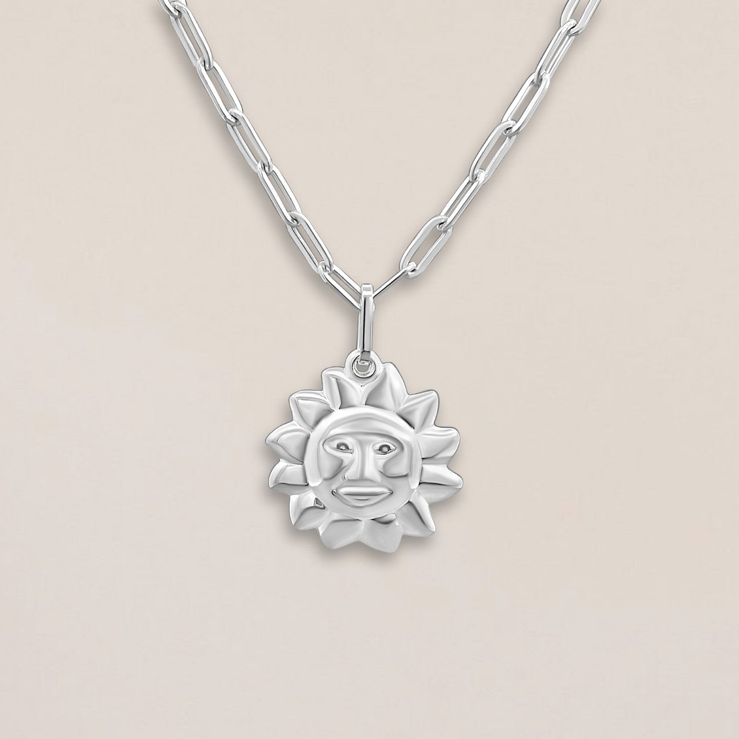 Silver sun necklace