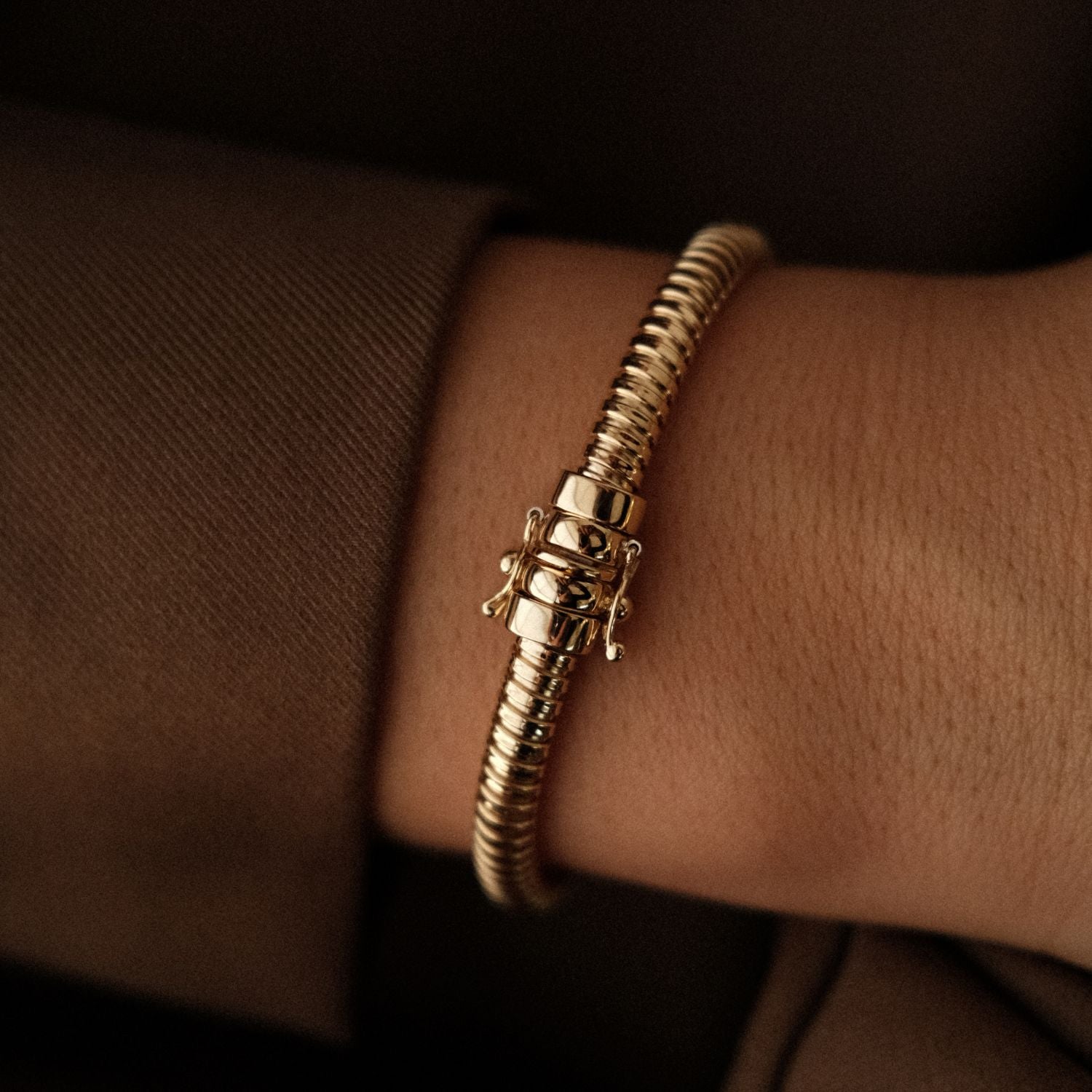 Sluiting Tubogas Schakel Armband Goud