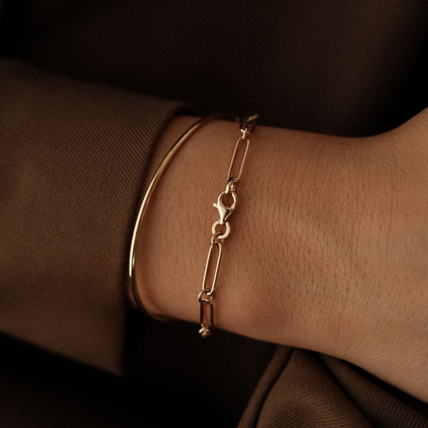 Sluiting Unieke Ronde Paperclip Armband Goud