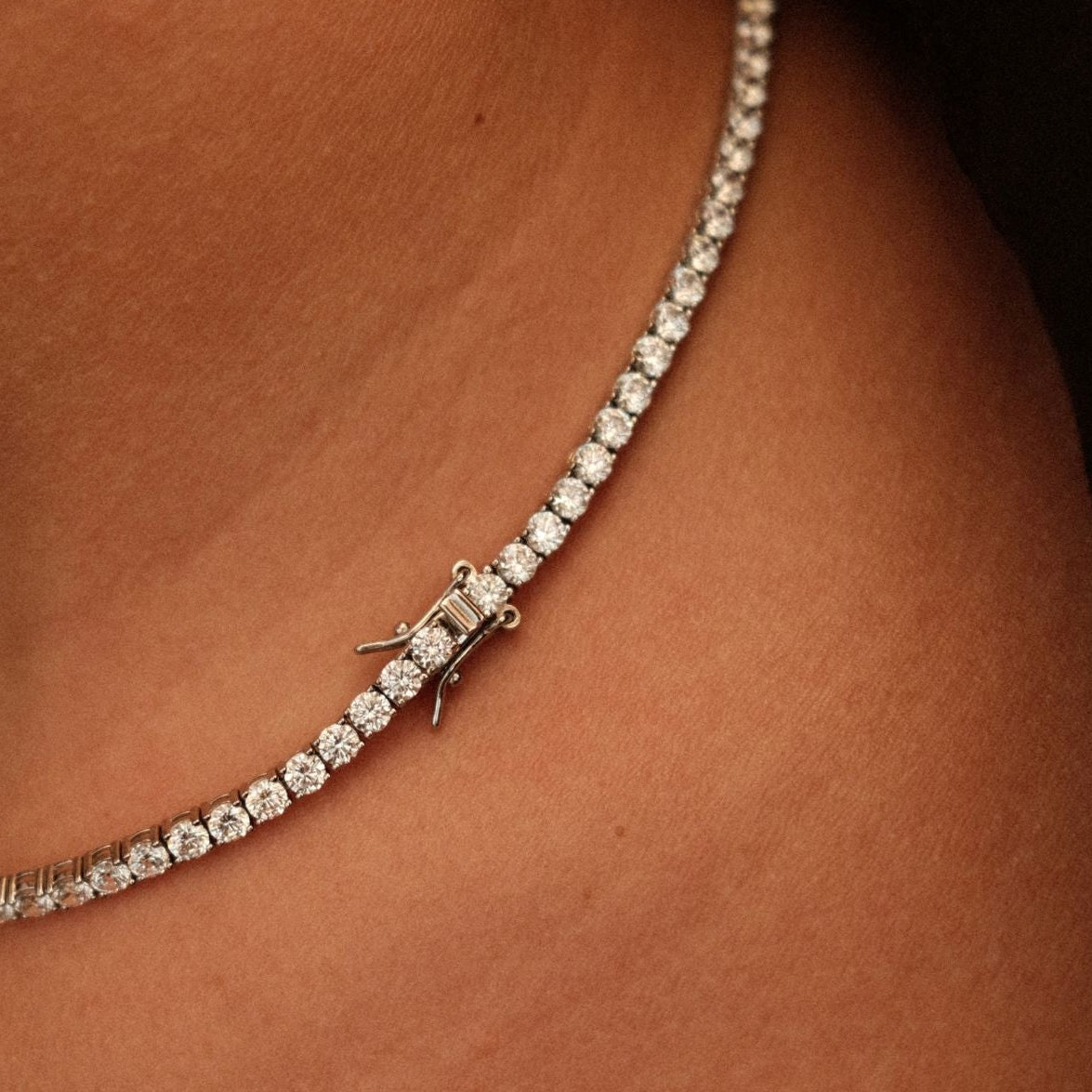 Sluiting Zilveren Tennis Ketting