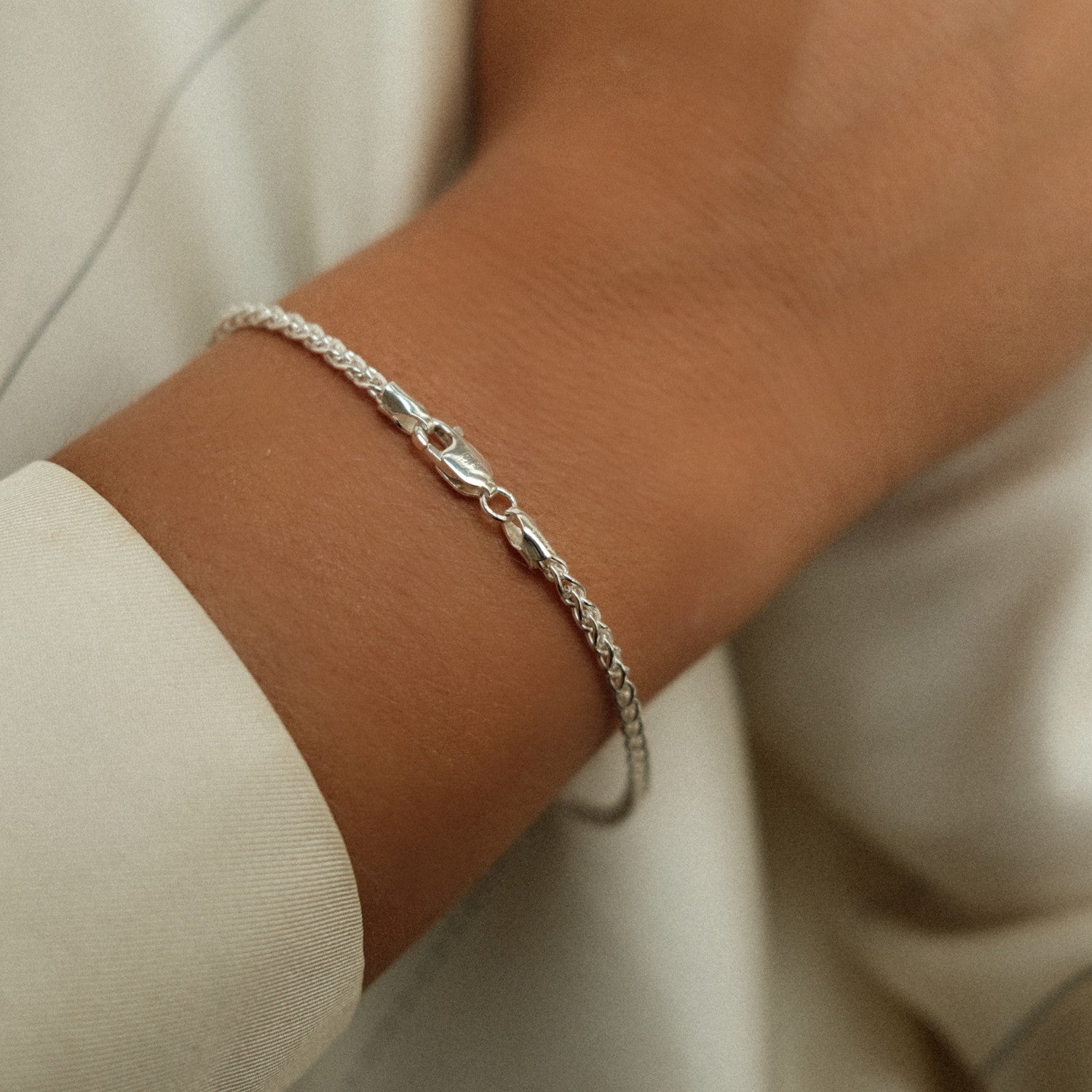 Sluiting foxtail armband zilver