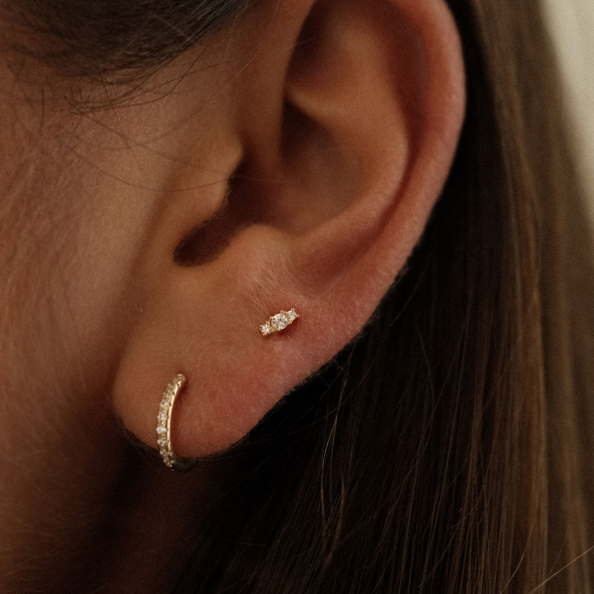 Small Trio Studs 9k or 14k