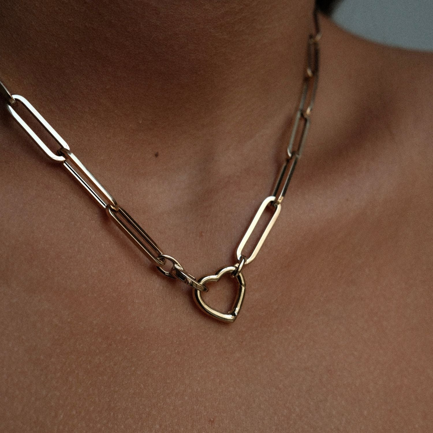 Statement Paperclip Ketting met Hart