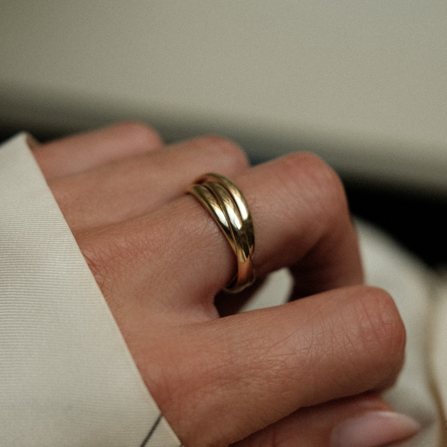 Statement trio ring goud