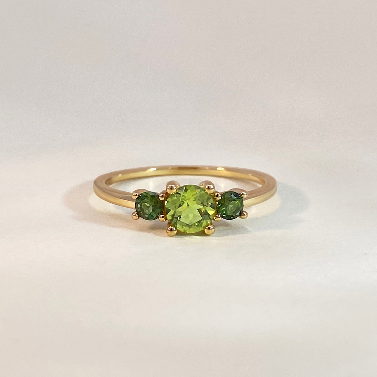 Tourmaline & Peridot Cluster Ring