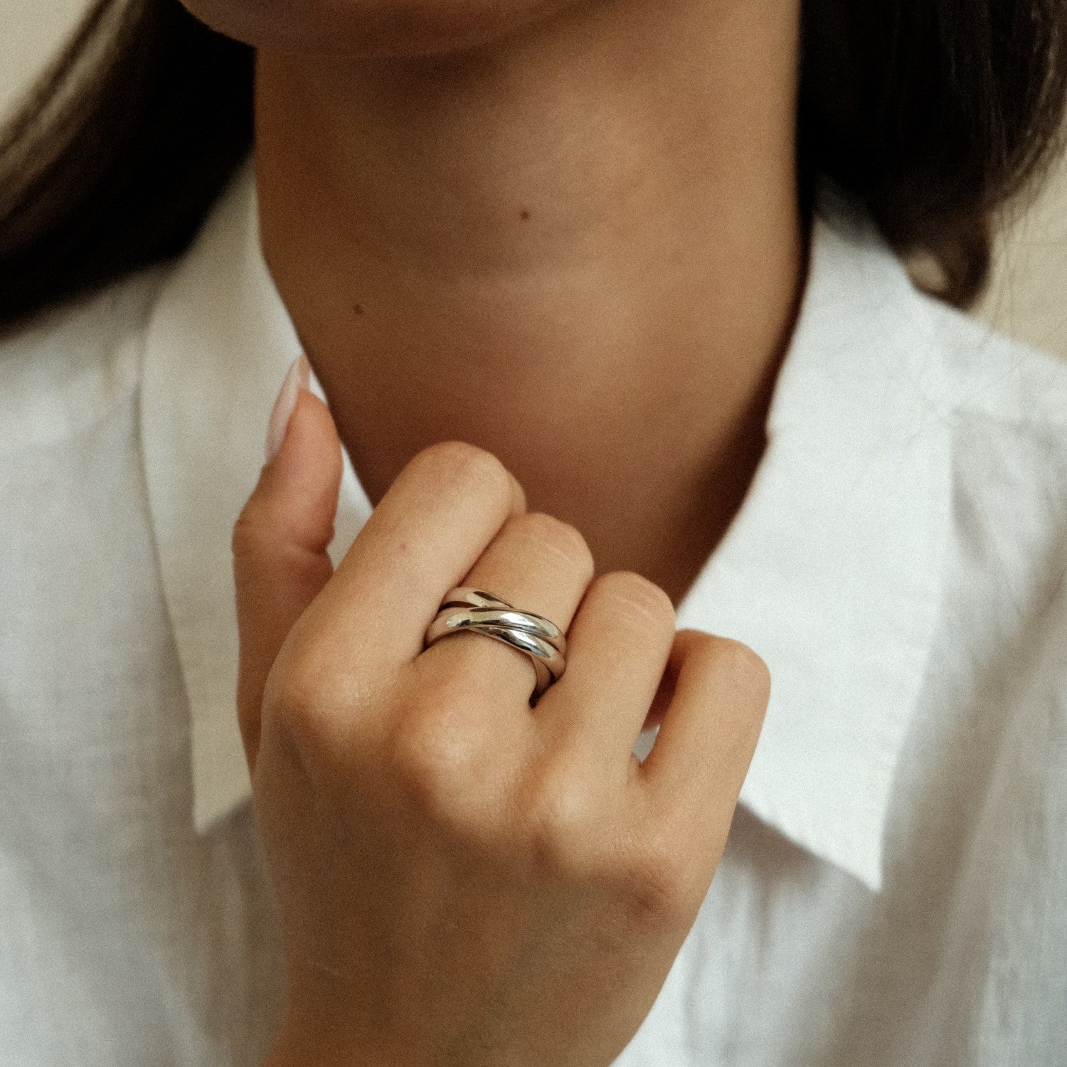 Trio ring zilver