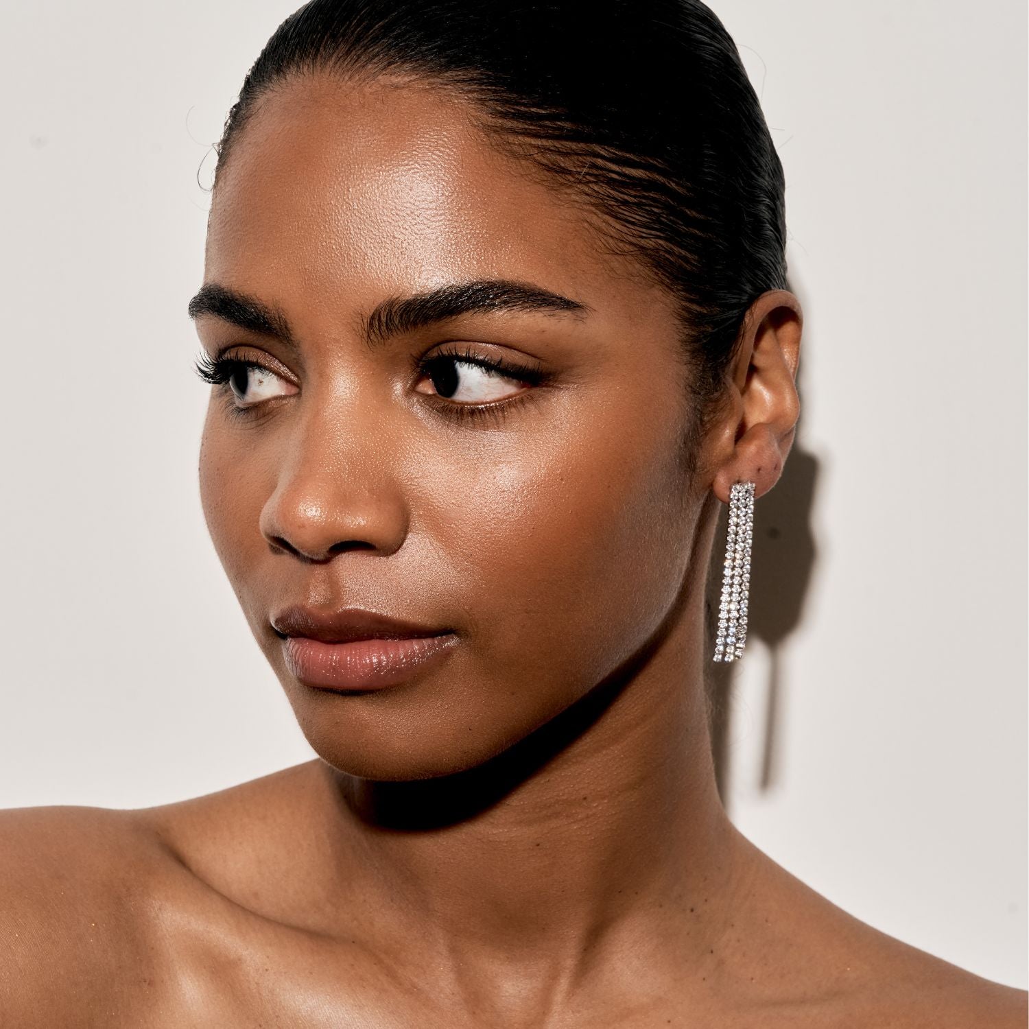 Trio waterval oorbellen kristal