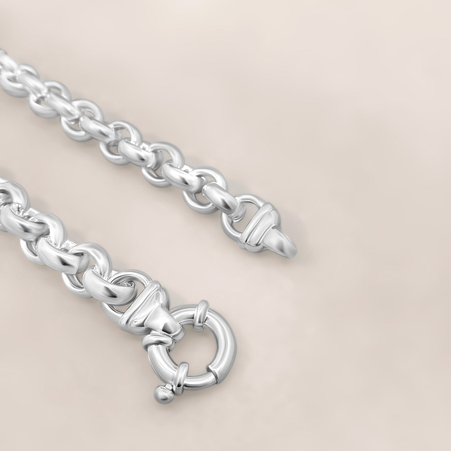 Veerslot zilveren jasseron ketting