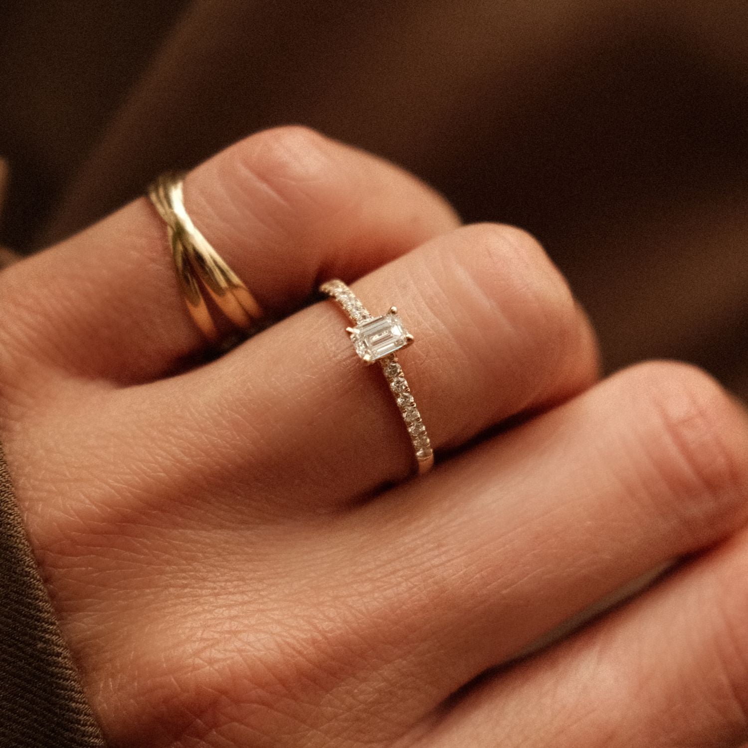 Verlovingsring Smaragdgeslepen Diamant