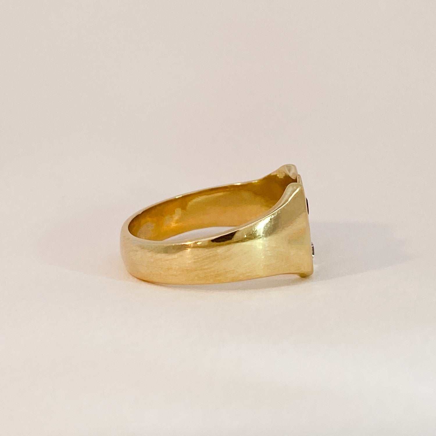 Vintage zegelring wit blauw