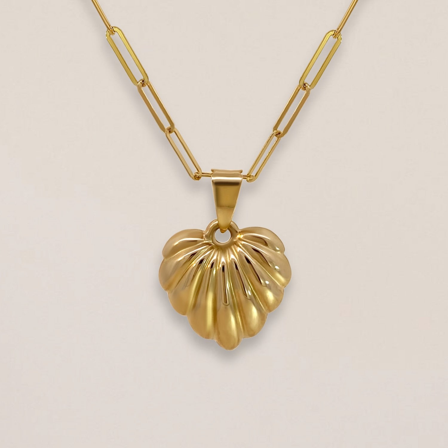 Wavy heart large aan ketting
