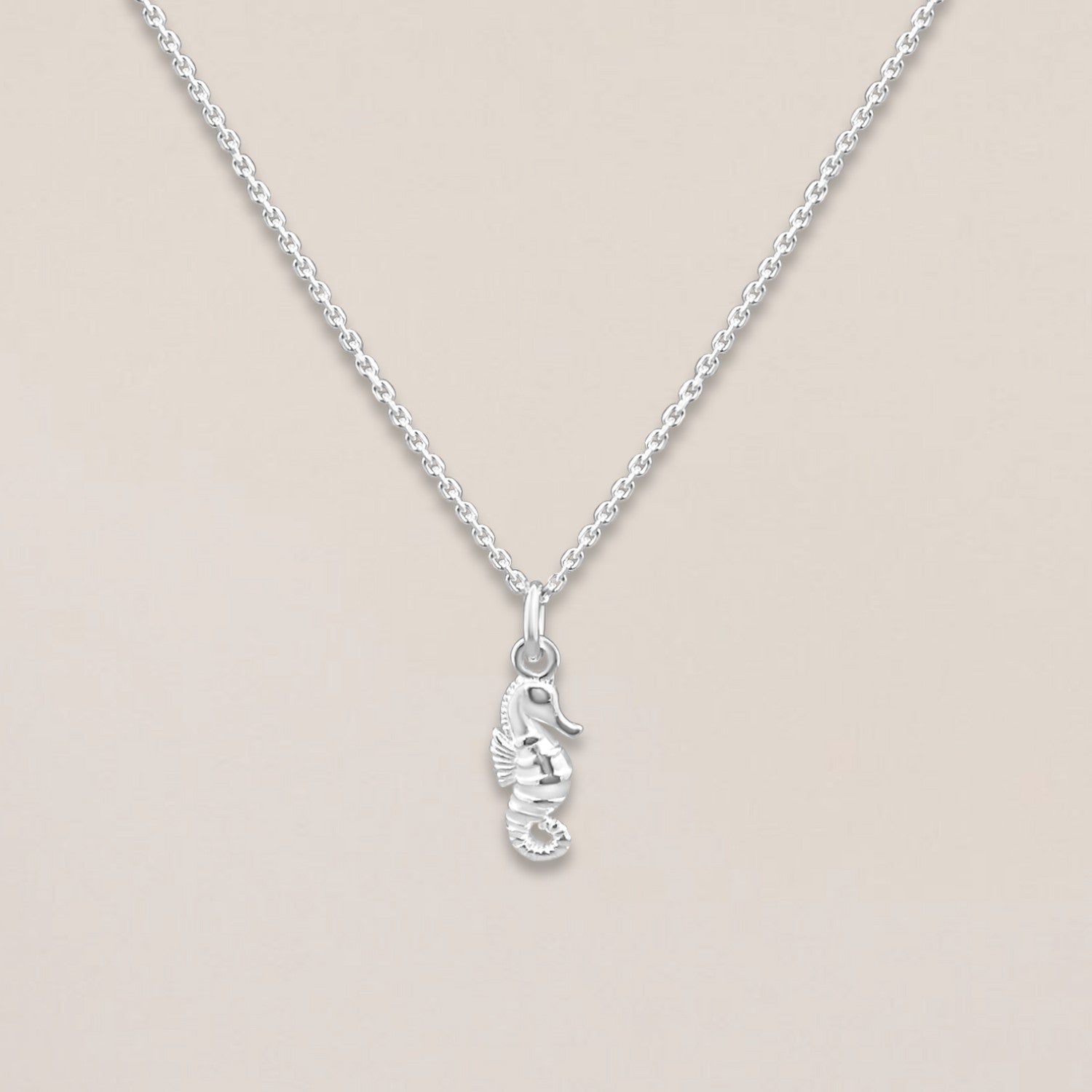 Zeepaard ketting zilver