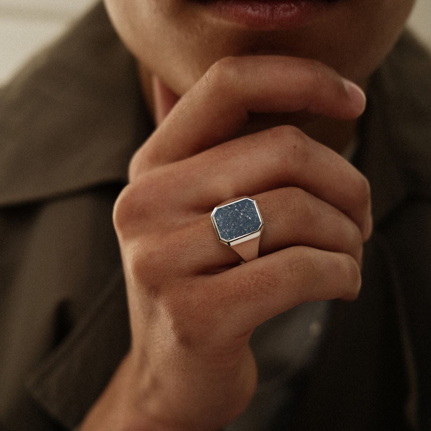 Zegelring Heren Lapis Lazuli Steen