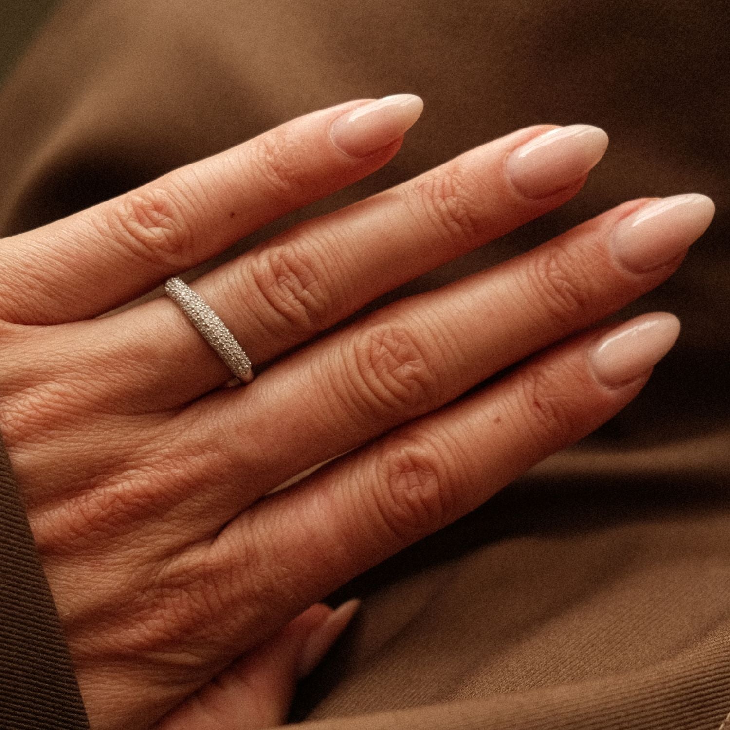 Zilver Slim Pave Ring
