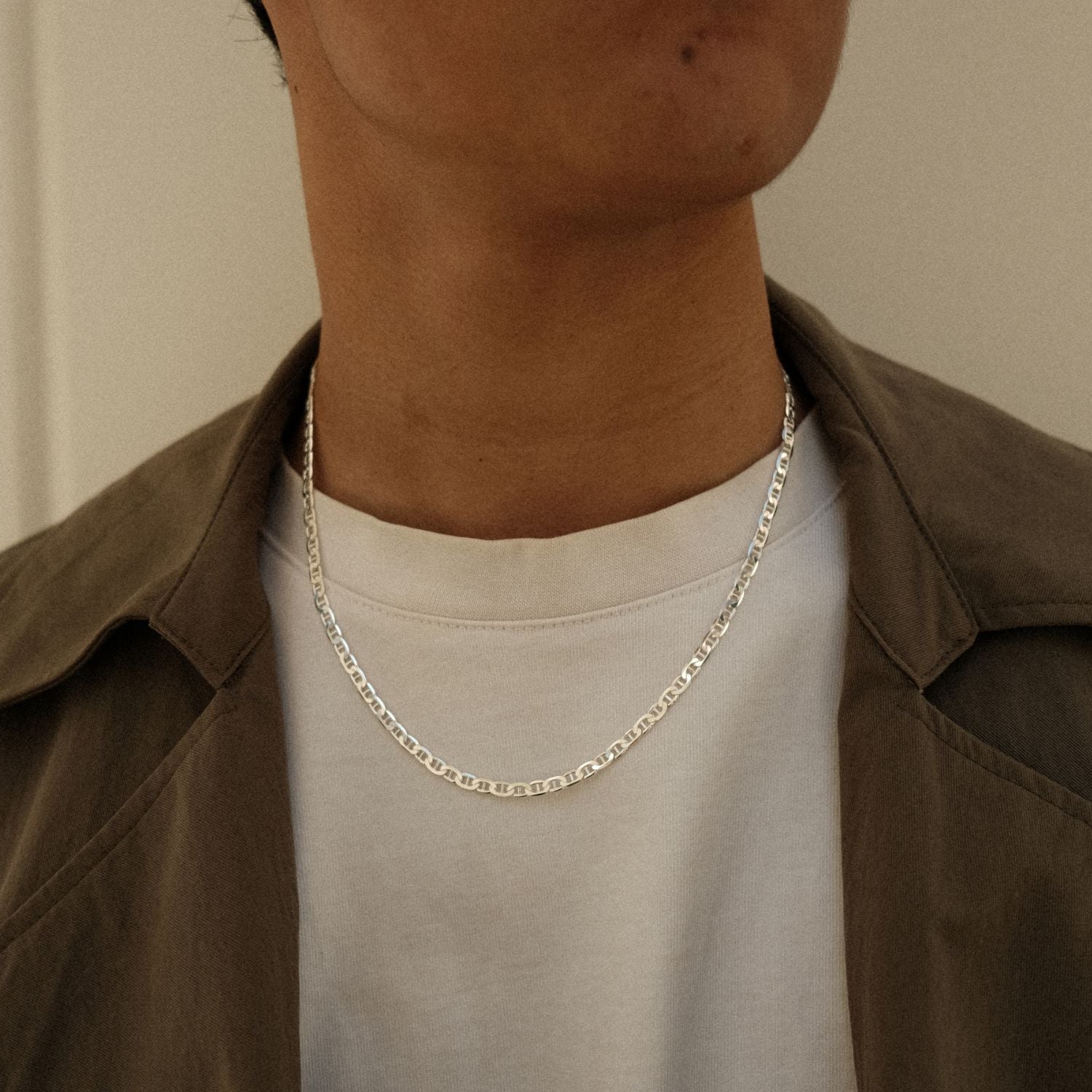 Zilveren Anker Schakelketting