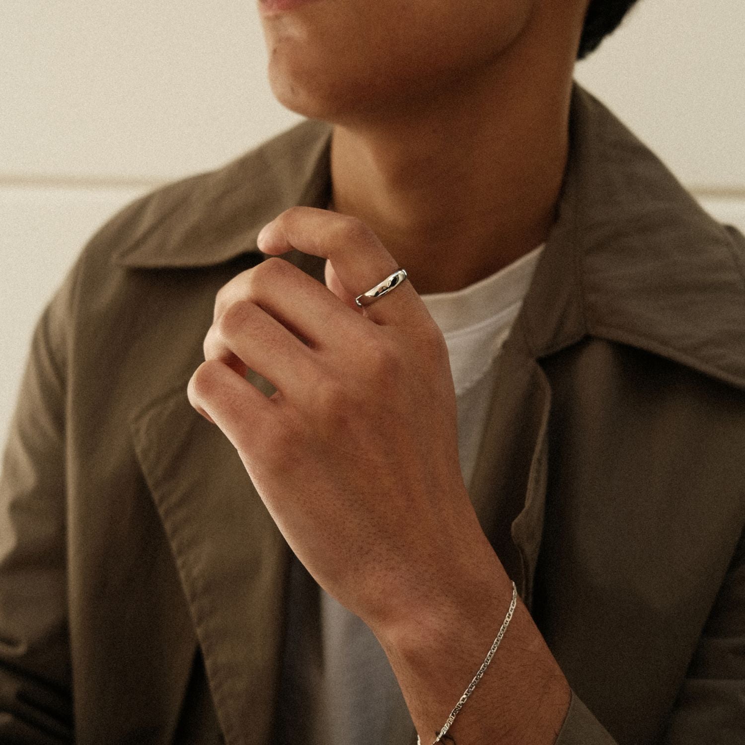 Zilveren Band Ring Man