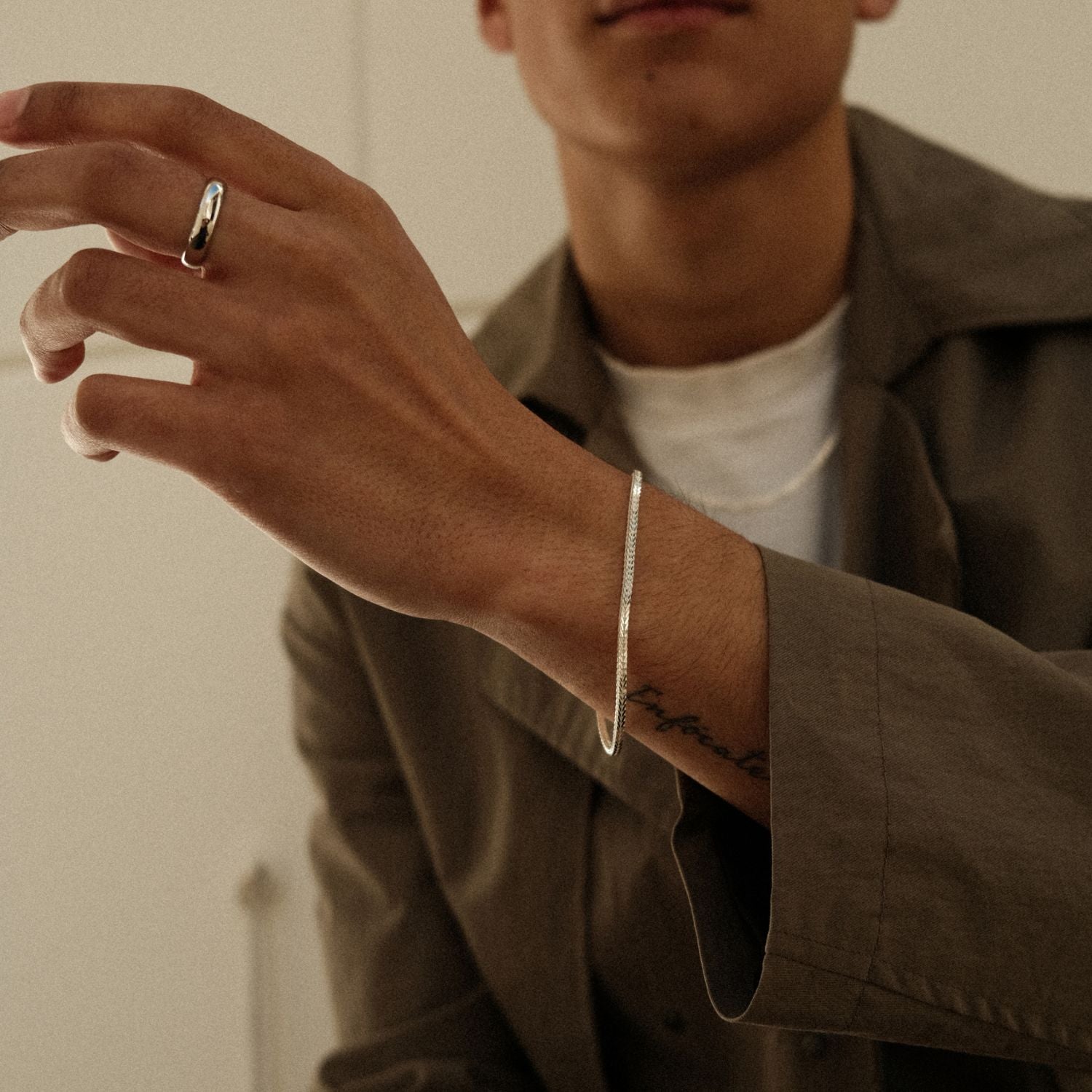 Zilveren Vossenstaart Armband Man