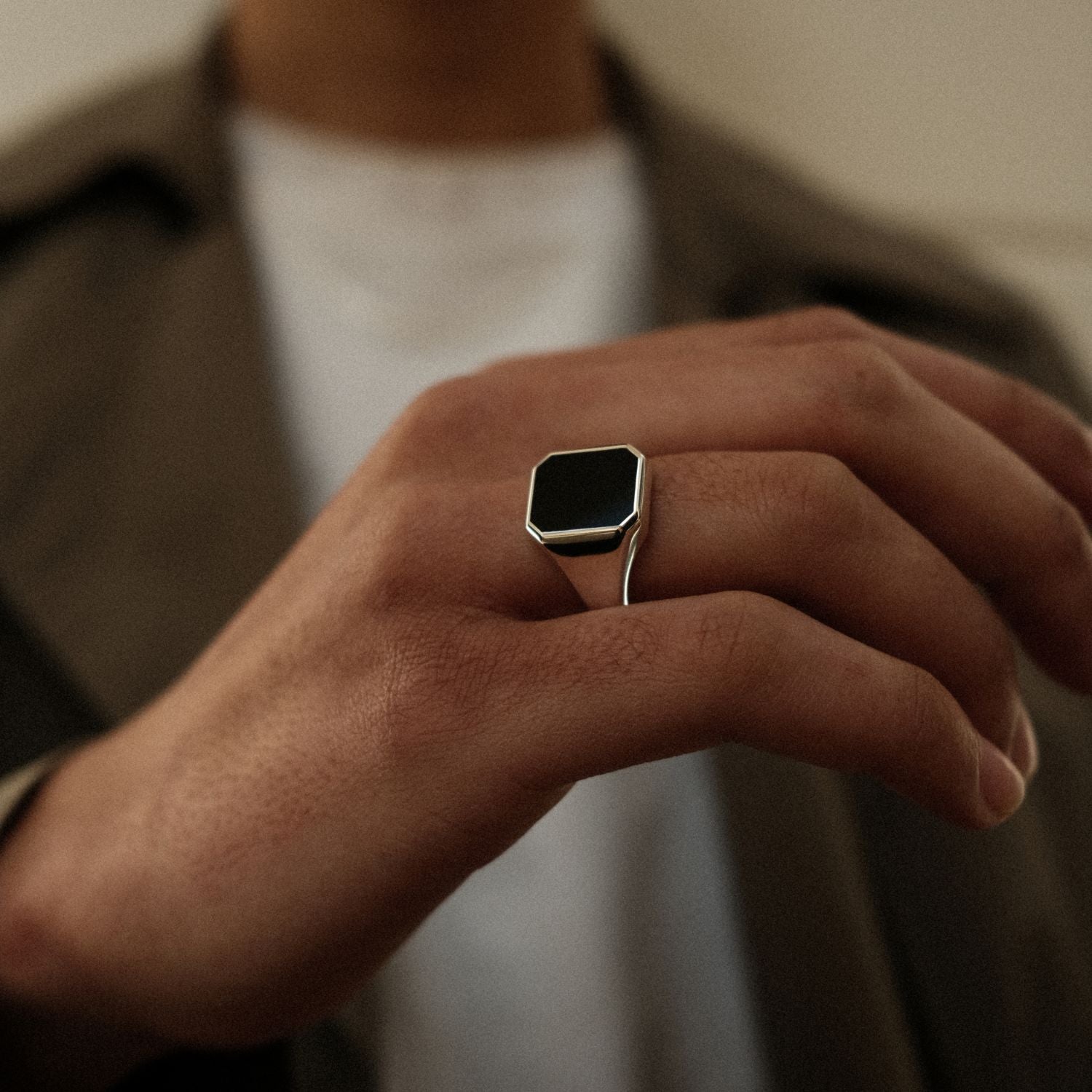 Zilveren Zegelring Heren Onyx
