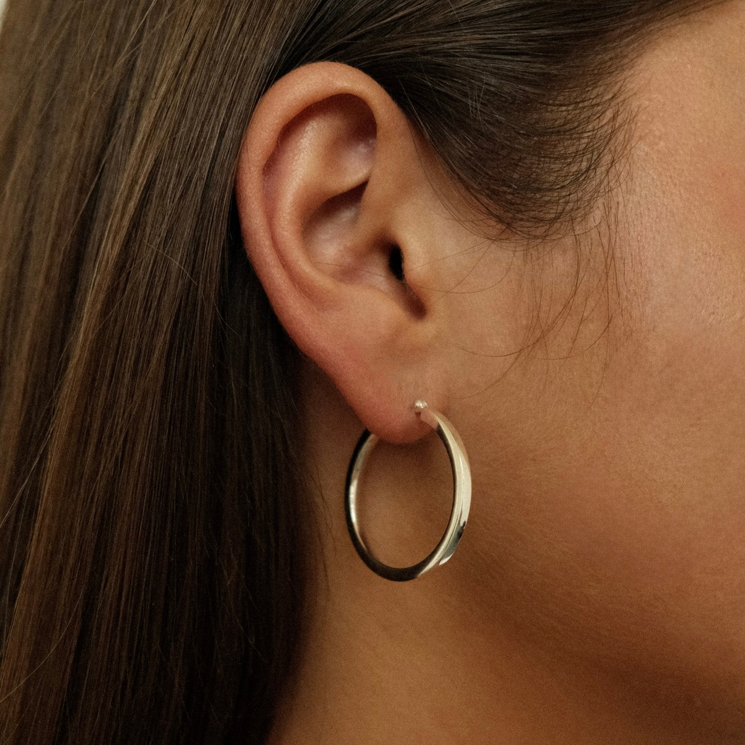 Zilveren chunky hoop M