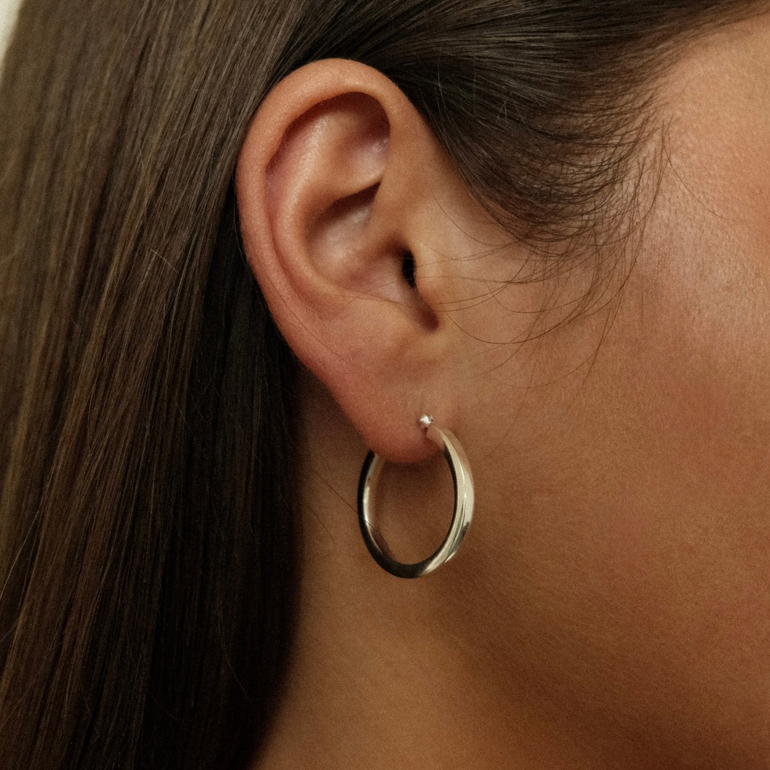 Zilveren chunky hoop S