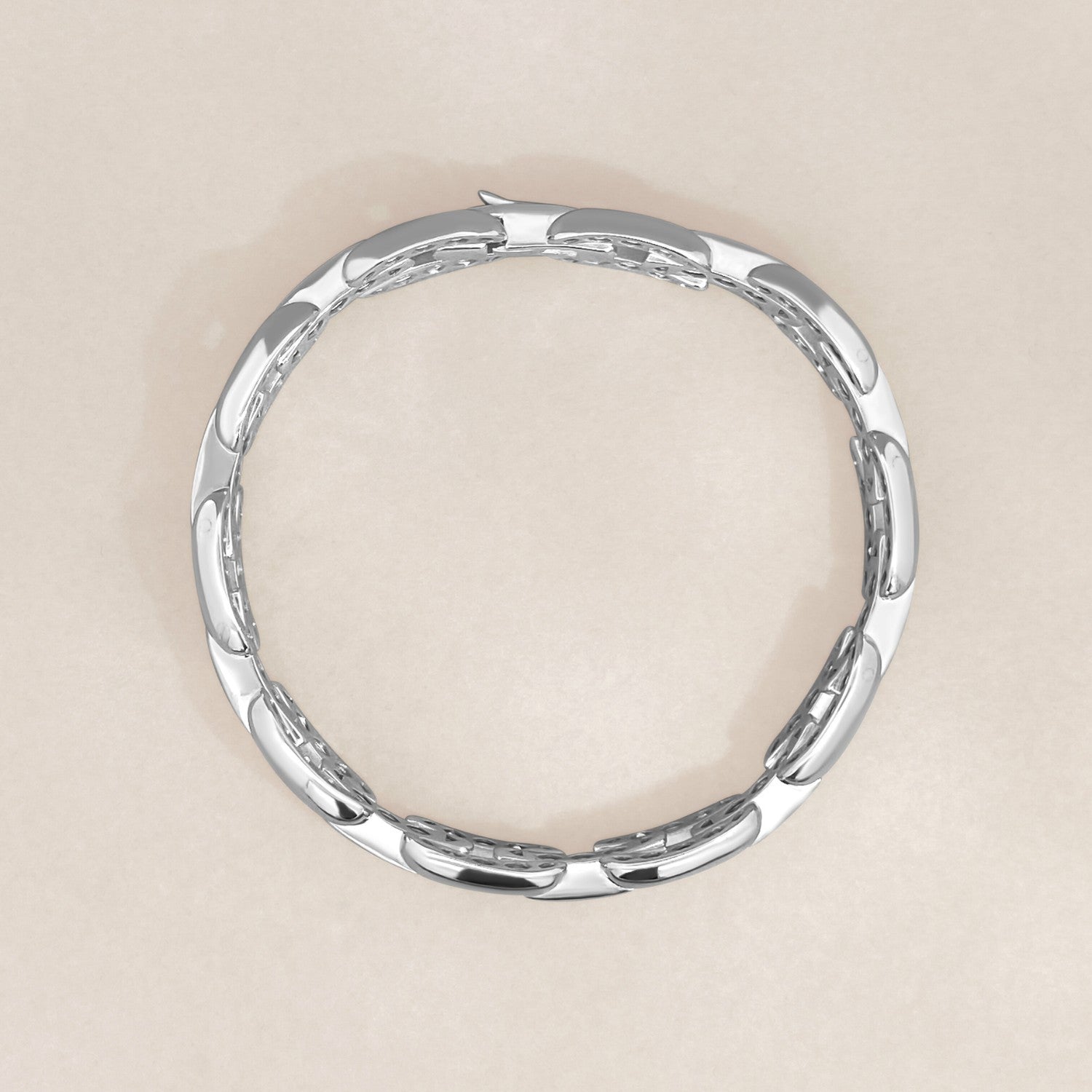 Zilveren schakel armband