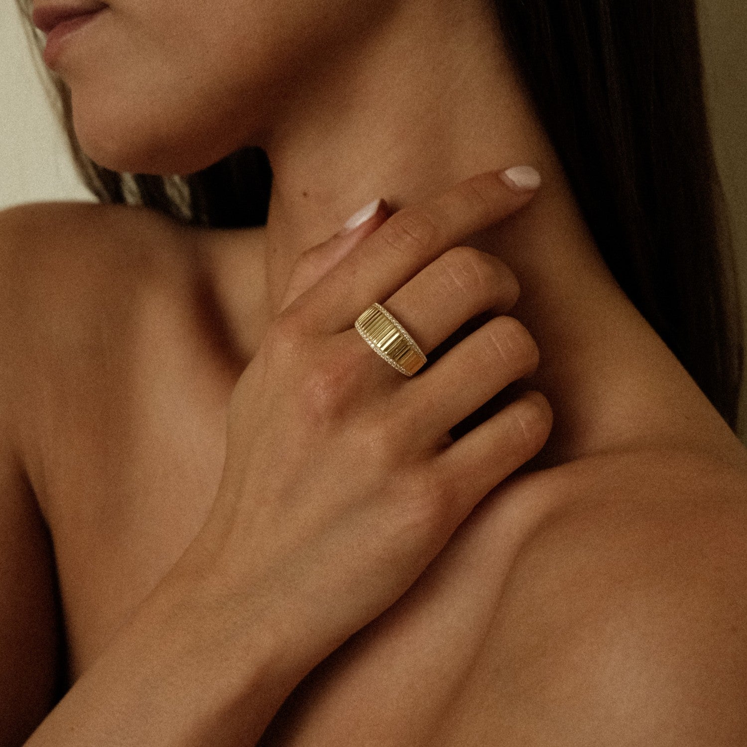 geribbelde statement ring