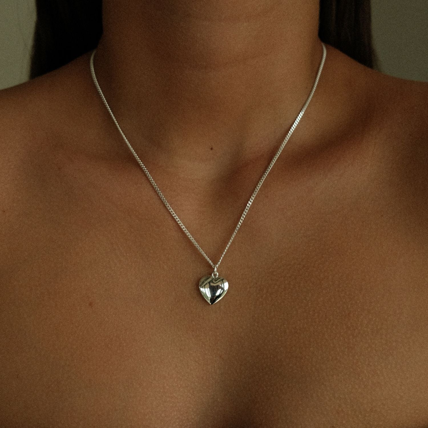Silver Heart Pendant Large