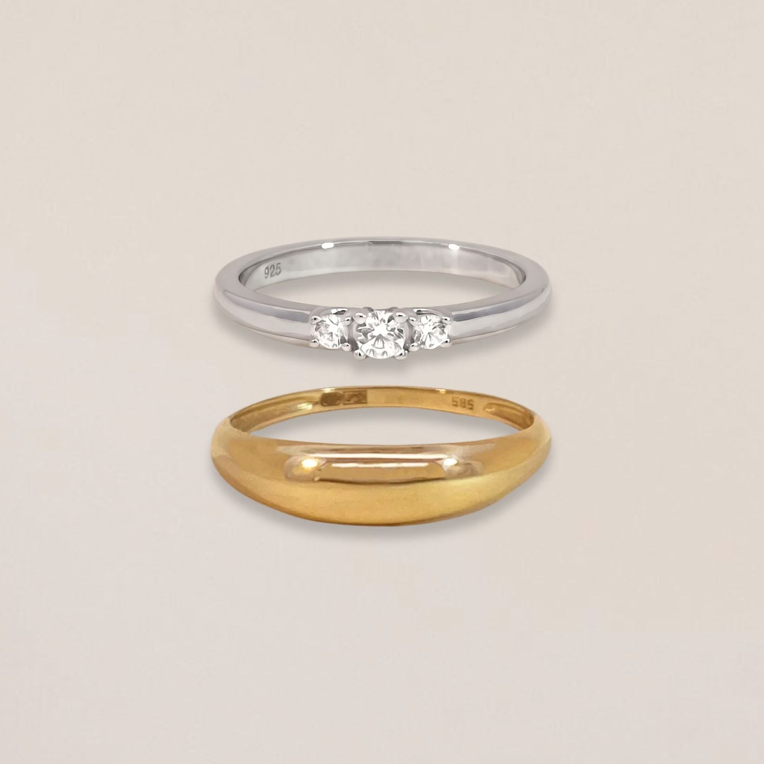 Crystal & Balloon Pinky Ring Set